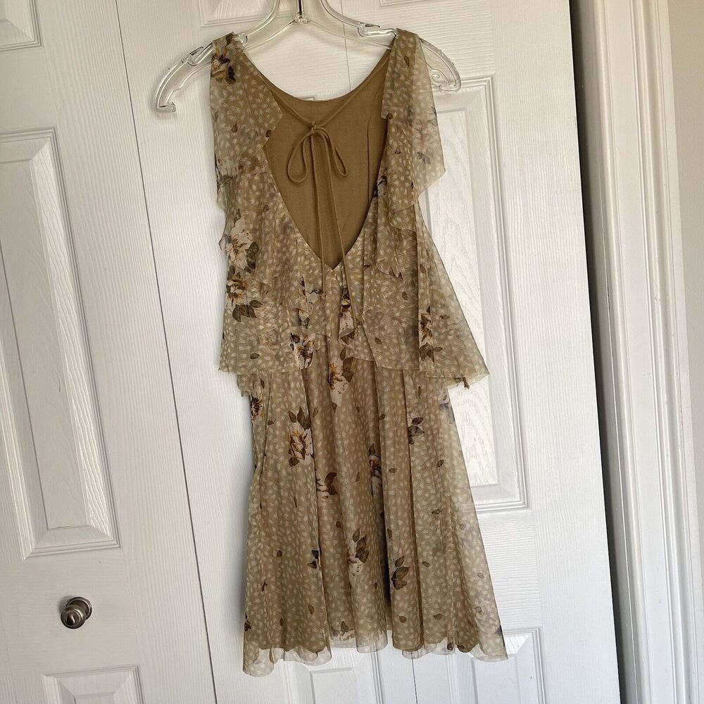 Kimchi Women Floral Mini Ruffle‎ Dress Size 0 Urban Outfitters Romantic - Picture 6 of 16